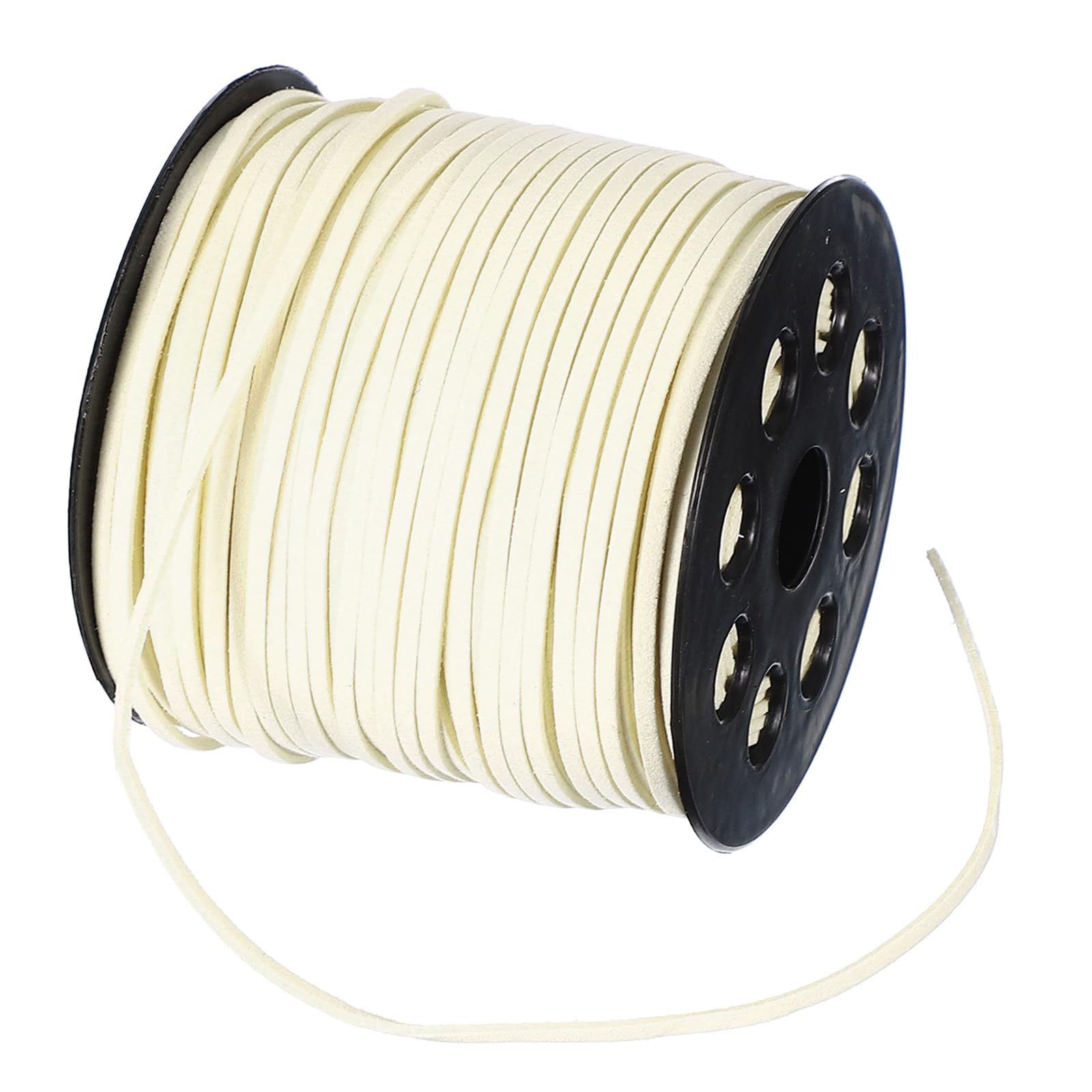 PATIKIL Flat Suede Leather Lace, 100 Yard Faux Suede Leather String Cord DIY Supplies for Necklace Bracelet Beading Jewelry Making Tassels Art Crafts, Beige (2.6MM)