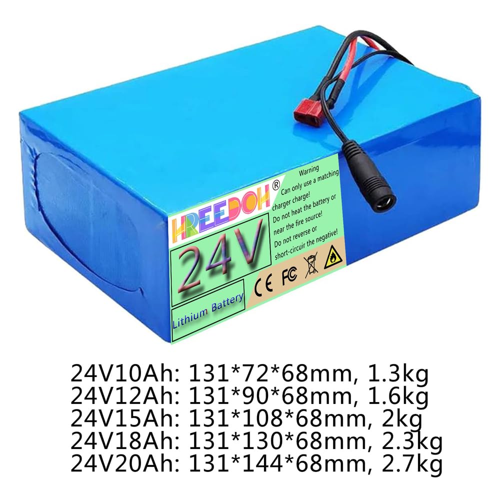Akumulator litowy 24 V Akumulator litowo-jonowy 24 V 10 Ah 12 Ah 15 Ah 18 Ah 20 Ah Akumulatory PVC do silników 0-500 W z ładowarką