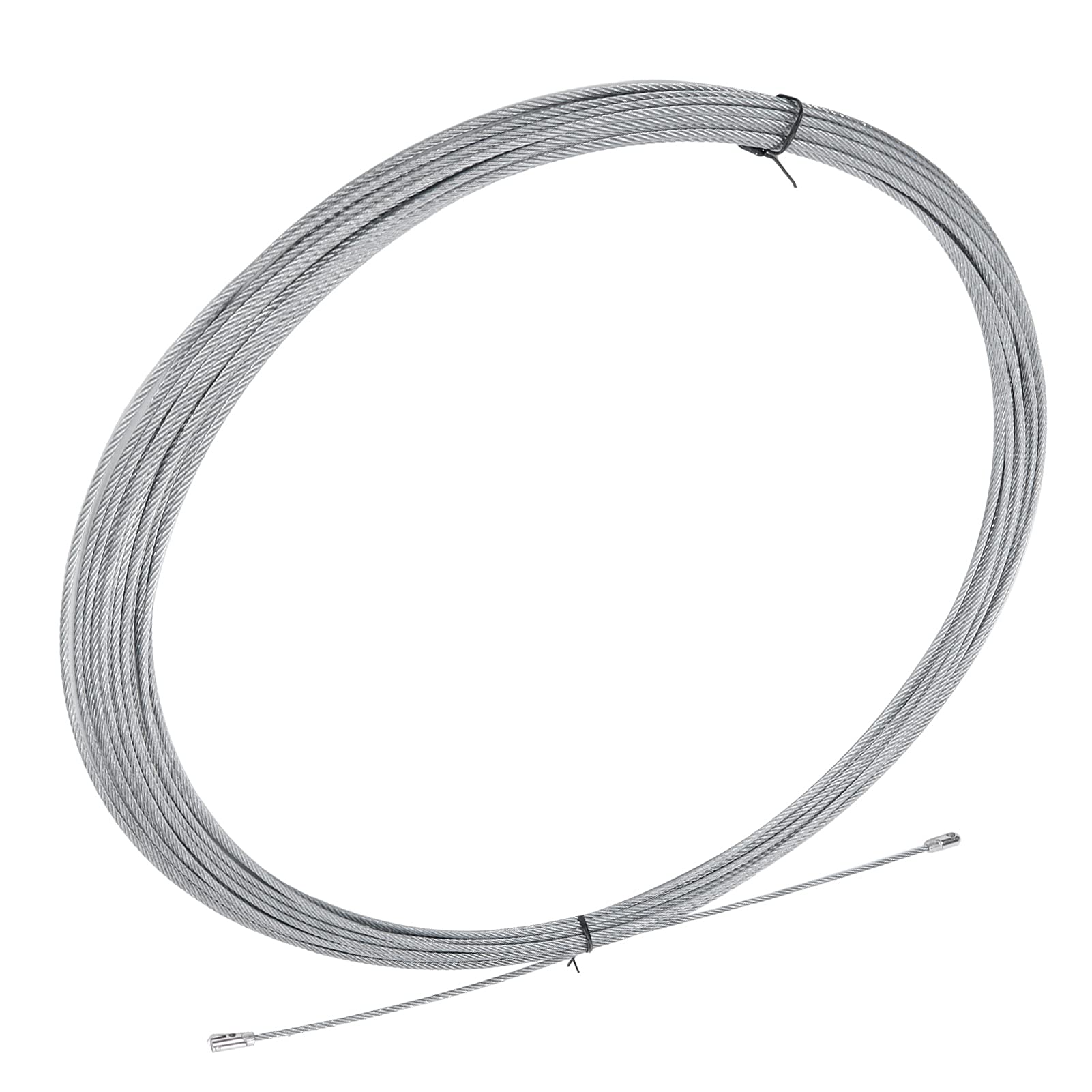 Aramox Fune Cavo in Acciaio Inossidabile 0,4 Mm X 50 M Costruzione a Trefoli Rivestimento Liscio Flessibile per Ascensore Sollevamento Trazione Traino Tirare e Reggiare