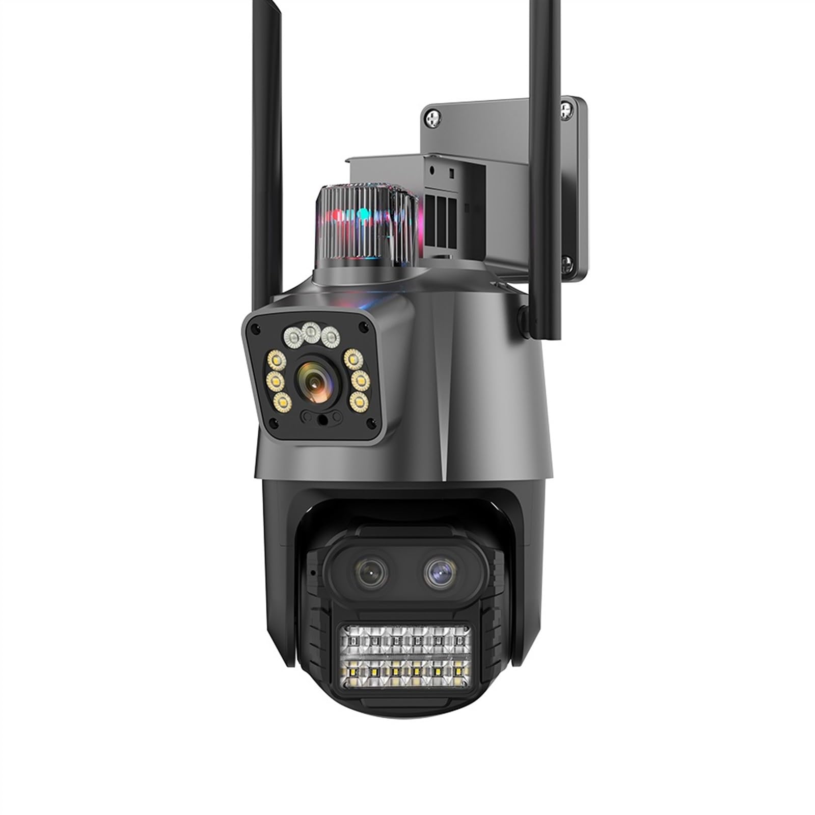 CVFRDD IP Camera 4MP/9MP HD Outdoor Dual Lens PTZ Camera Ai Tracking Security Video Surveillance 4K Police Light Alarm(9MP NO Card)