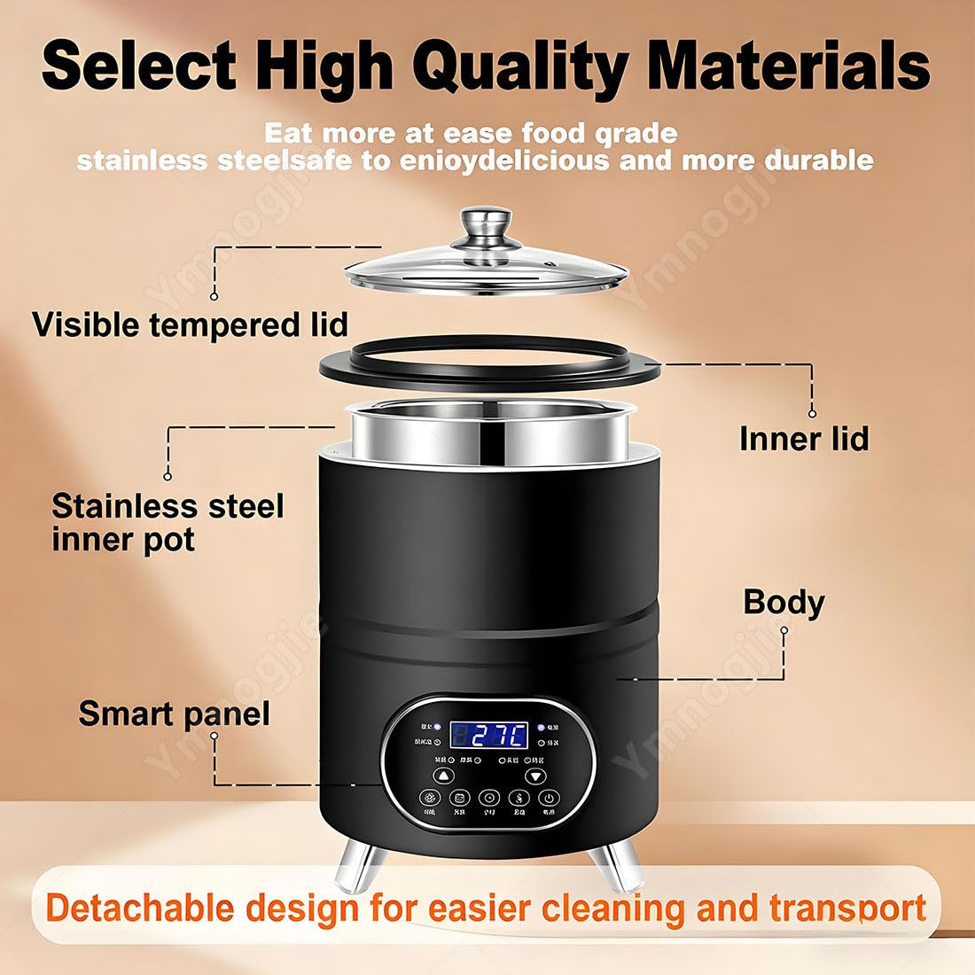 Máquina Fermentación Yogur Comercial,Máquina Yogur Eléctrica Portátil,con Recipiente Interior Acero Inoxidable,Fermentación Temperatura Constante 360° para Yogurs Grandes,Natto 12L-White