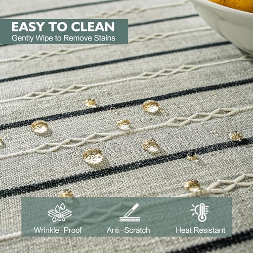 Table-Cloth-Rectangle-Table-Rustic-Tablecloth-55-x-86-Inch-Cotton-Linen-Waterproof-Tablecloth-Wrinkle-Free-Farmhouse-Dining-Table-Cover-Cloth-Tablecloths-with-Tassels-for-Kitchen-Dining-6-8-Seats Table Cloth Rectangle Table Rustic Tablecloth 55 x 86 Inch Cotton Linen Waterproof Tablecloth Wrinkle Free Farmhouse Dining Table Cover Cloth Tablecloths with Tassels for Kitchen Dining 6 8 Seats