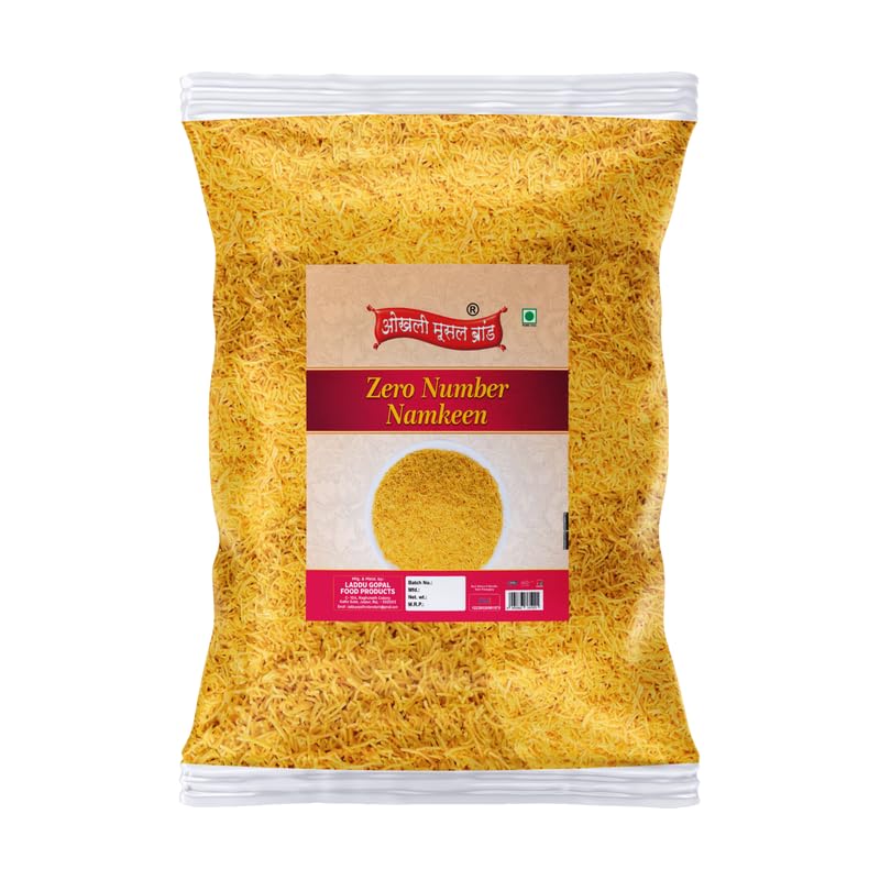 Image of OKHLI MUSAL BRAND Nylon Sev Smooth Slims Crispy Taste Namkeen | Zero Number Namkeen Sev | Ghar Jaisi Hi Namkeen | Healthy Snacks | Every Day Chaat Snacks Namken | Traditional Indian Snacks-350g*1Pack