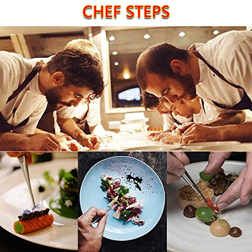 Kitchen Cooking Tweezers Culinary,3 Piece Set Stainless Steel Tweezer Precision Tongs Offset Tip for Cooking Food Design styling(6.3-Inch) - Image 6