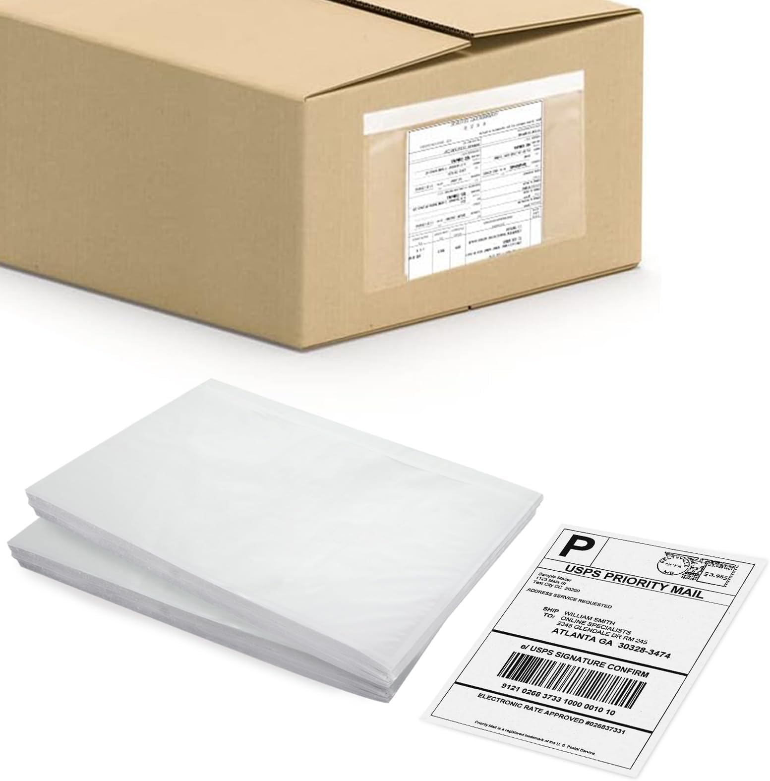 WOPPLXY 100 Pack 7" x 10" Shipping Label Sleeves Packing
