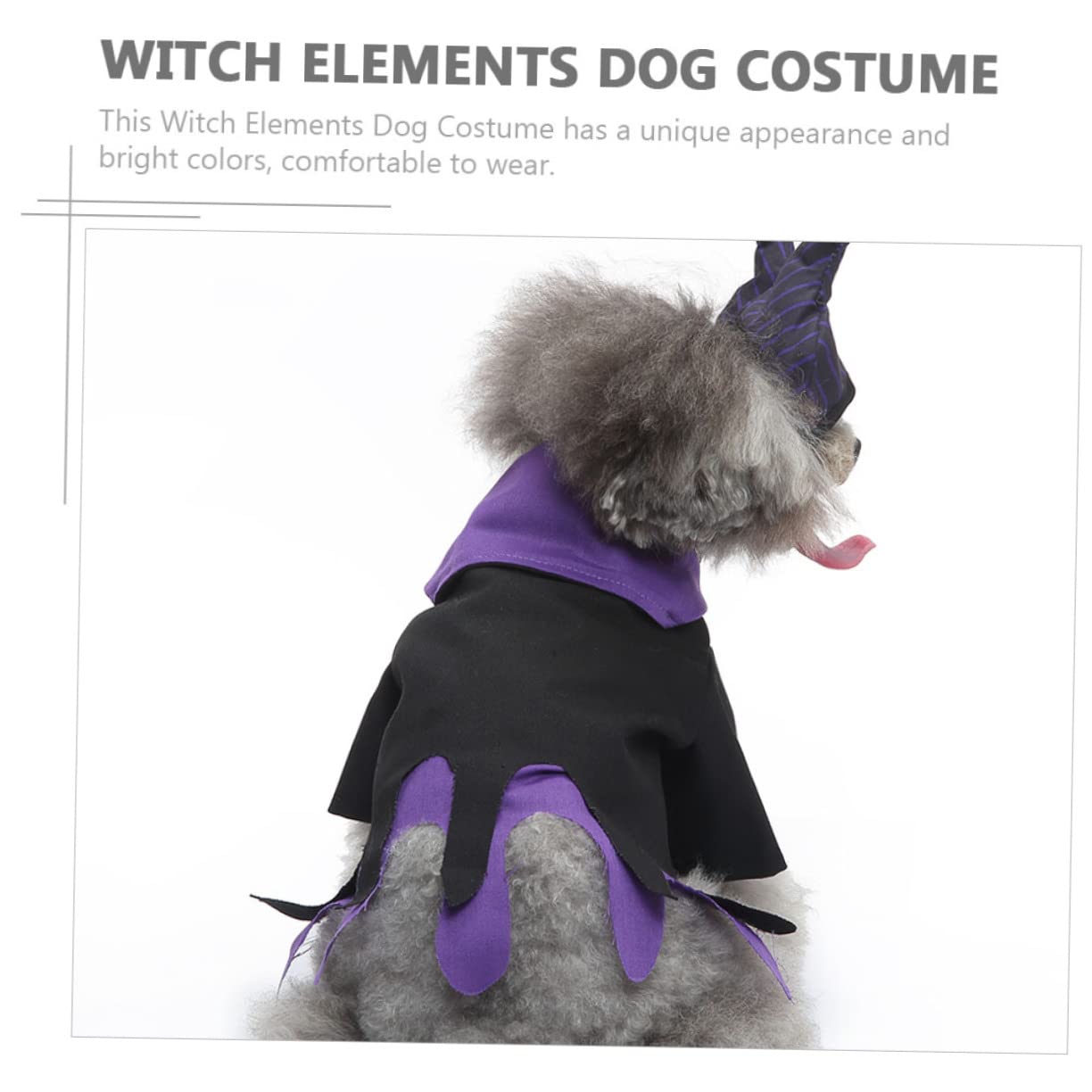 Mipcase 2sets Costume Per Cani Con Elementi Da Strega Abbigliamento Cosplay Per Feste Di Halloween Veste Divertente e Unica Per Cani e Gatti Materiale Traspirante e Confortevole