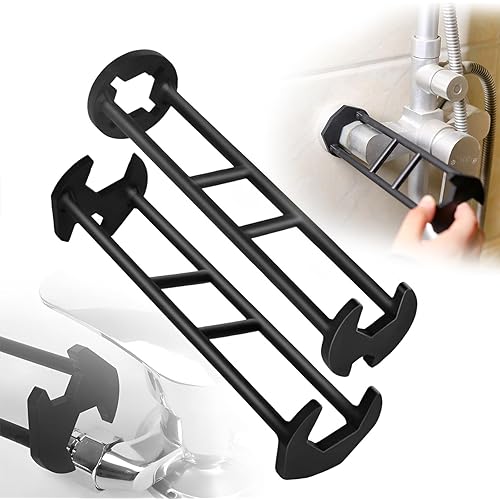 2Pcs Multifunctional Sink Wrench, 7 Sizes Four-Jaw Hex Faucet Wrench, 360° Rotation Universal Plumbing Tool for Tight Spaces, Kitchen & Bathroom Faucet Repair