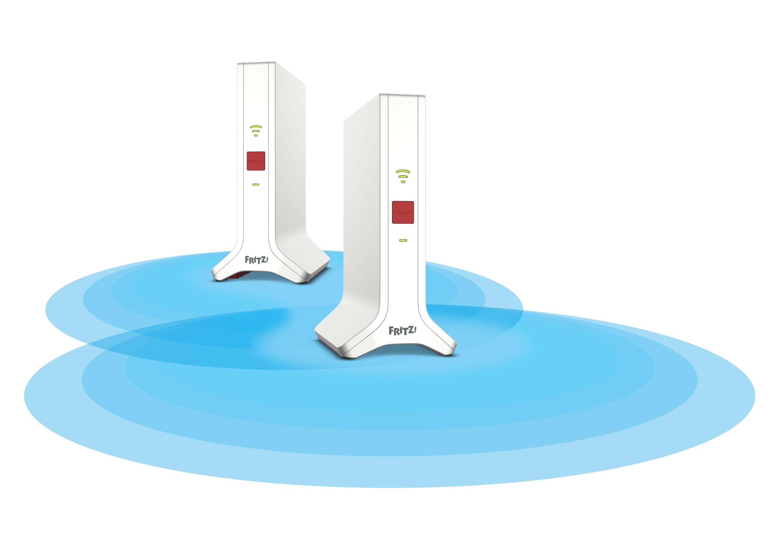 FRITZ! Mesh Wi-Fi Set 4200, Confezione da 2 FRITZ! Repeater 3000AX, Soluzione Mesh fino a 4 stanze, WiFi 6 Triband fino a 4.200 Mbps, 2 LAN Gigabit, interfaccia in Italiano
