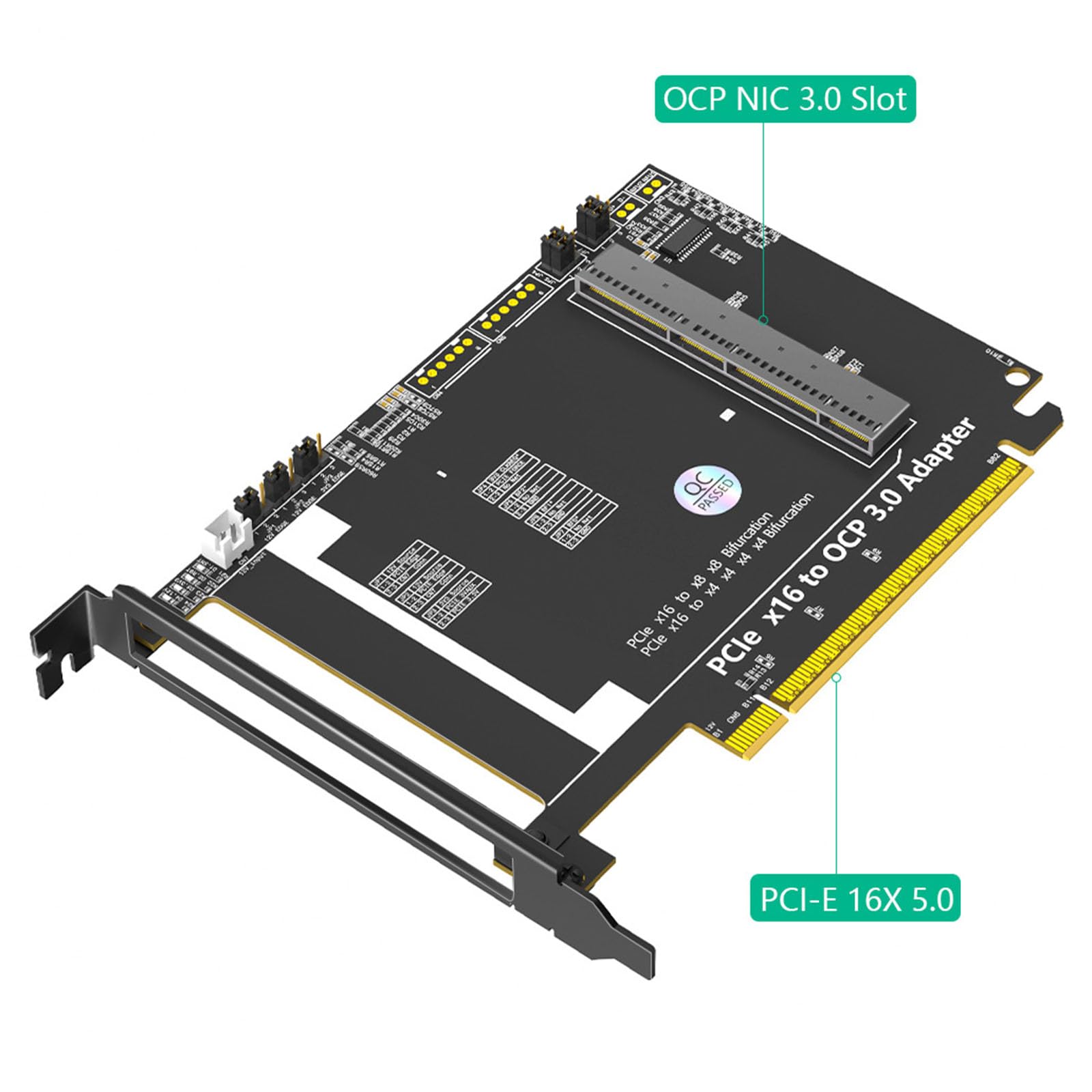 Scheda di rete di conversione OCP NIC3.0 a PCIe 5.0 X16 per server | Trasferimento dati a piena velocità per data center in rete con durabilità industriale e server di sistemi multipli