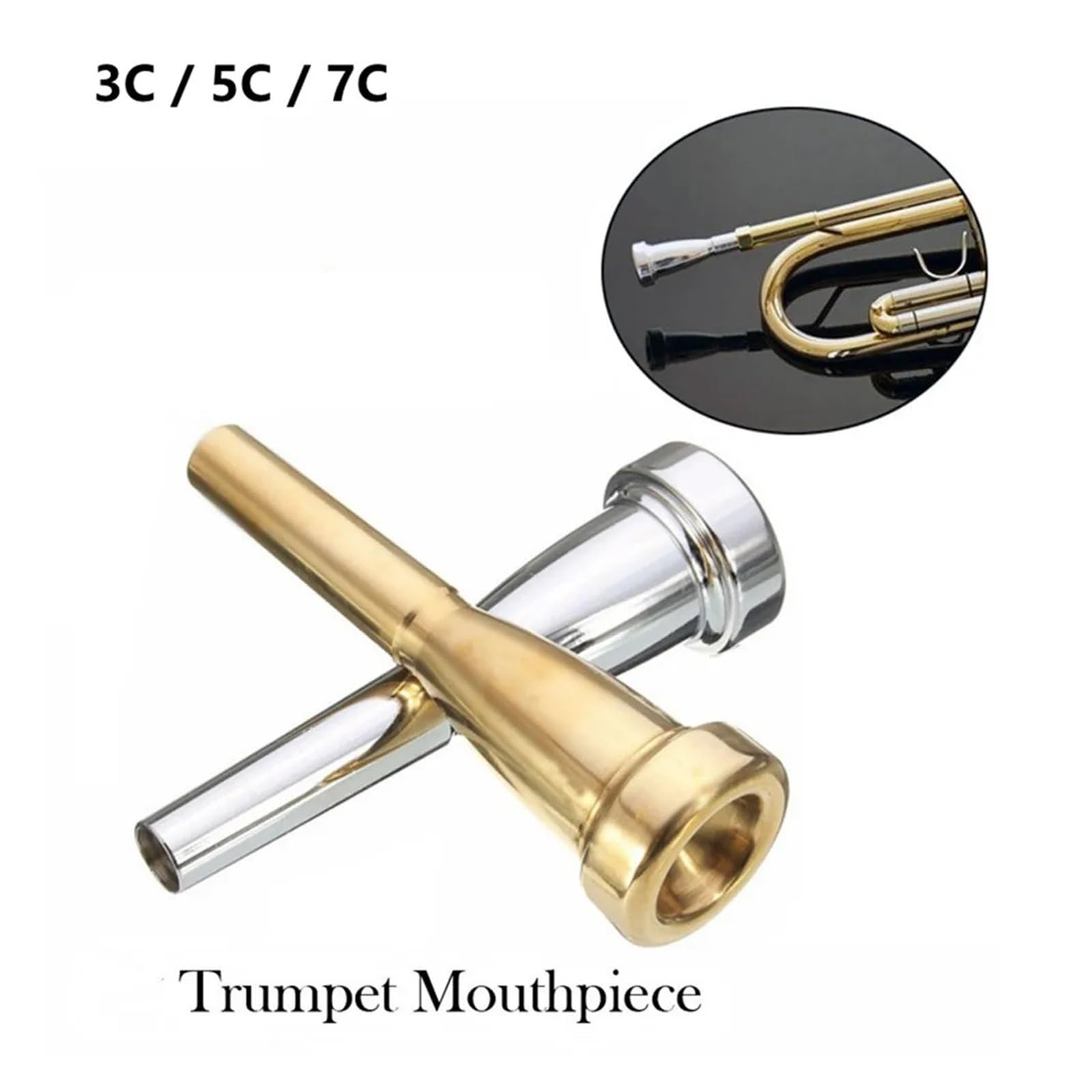 3C Trumpet Mouthpiece Trumpet Mouthpiece Set - 6-Piece Silver Plated ...