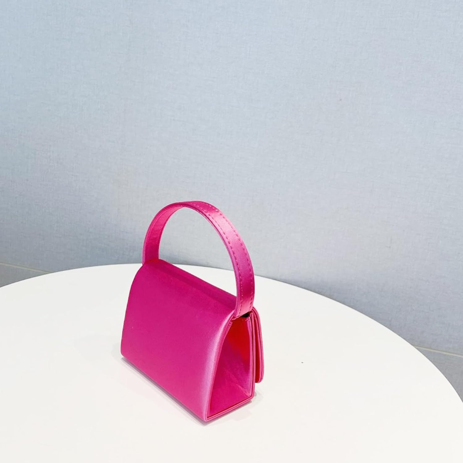 Handbags for Women, Satin Evening Bag, Hot Pink Crossbody Bag, Square Diamantes Small Tote Bag, Clutch Purses for Wedding, Prom, Parties, Travel