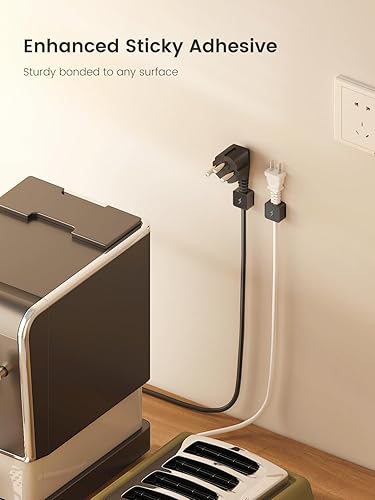 Miniatura 6 de Paquete de 8 clips magnéticos para cables, soporte para cable de teléfono para mesita de noche, gestión de cables debajo del escritorio, organizador