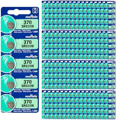 Murata 370 SR920W Battery 1.55V Silver Oxide Watch Button Cell - Replaces Sony 370 (1000 Batteries)