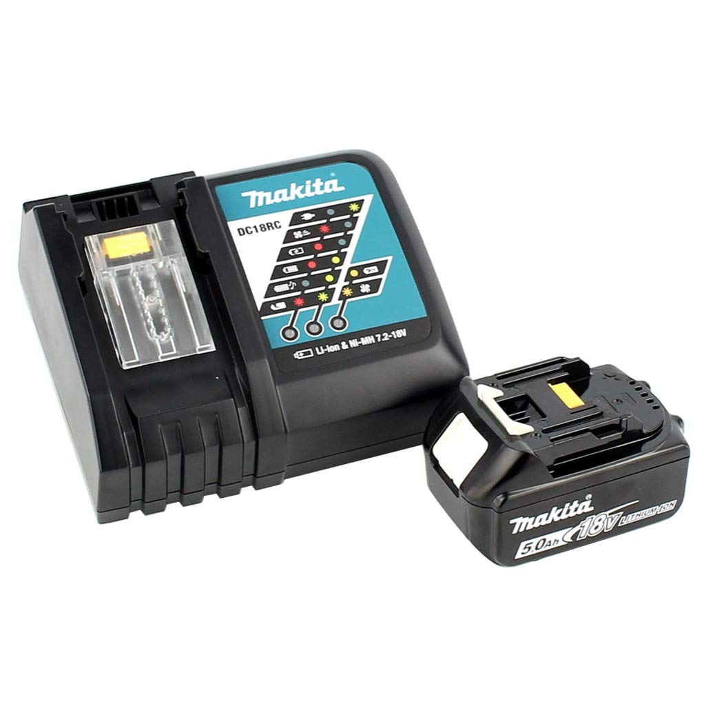 Makita DSS 501 RT1J 18 V 136 mm akumulatorowa ręczna piła tarczowa w Makpac + 1 x akumulator 5,0 Ah + ładowarka