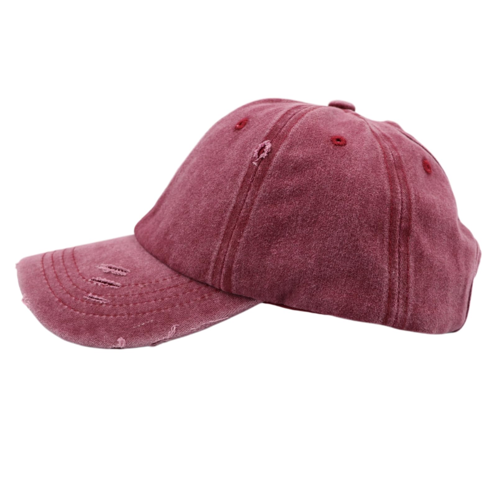 ProMindFun Czapka z daszkiem dla kobiet, baseballówka, dziewczęca czapka typu trucker w stylu moro, z miejscem na kok lub niedbały kucyk, regulowana, „dad hat” na dni z nieuczesanymi włosami