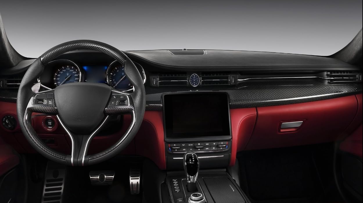 Black Leather Style Car Dash Mat Dashboard Cover Dash Panel Interior Console Pad Compatible for Maserati Quattroporte 2013-2025