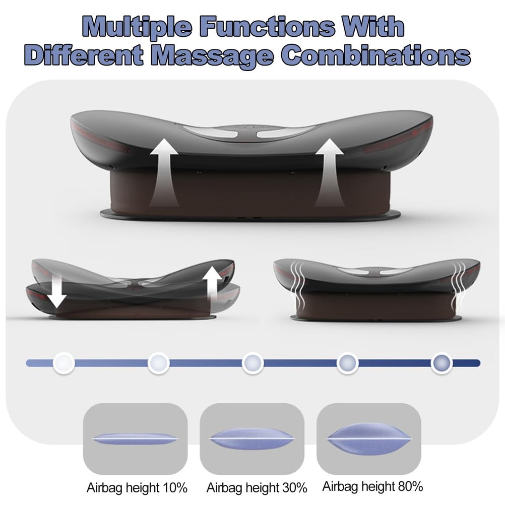 Almohada Lumbar, Cojín Lumbar Recargable para Aliviar el Dolor de Espalda, Almohada Ergonómica de Soporte 6 Modos de vibración para Silla de Oficina y Asiento de Automóvil