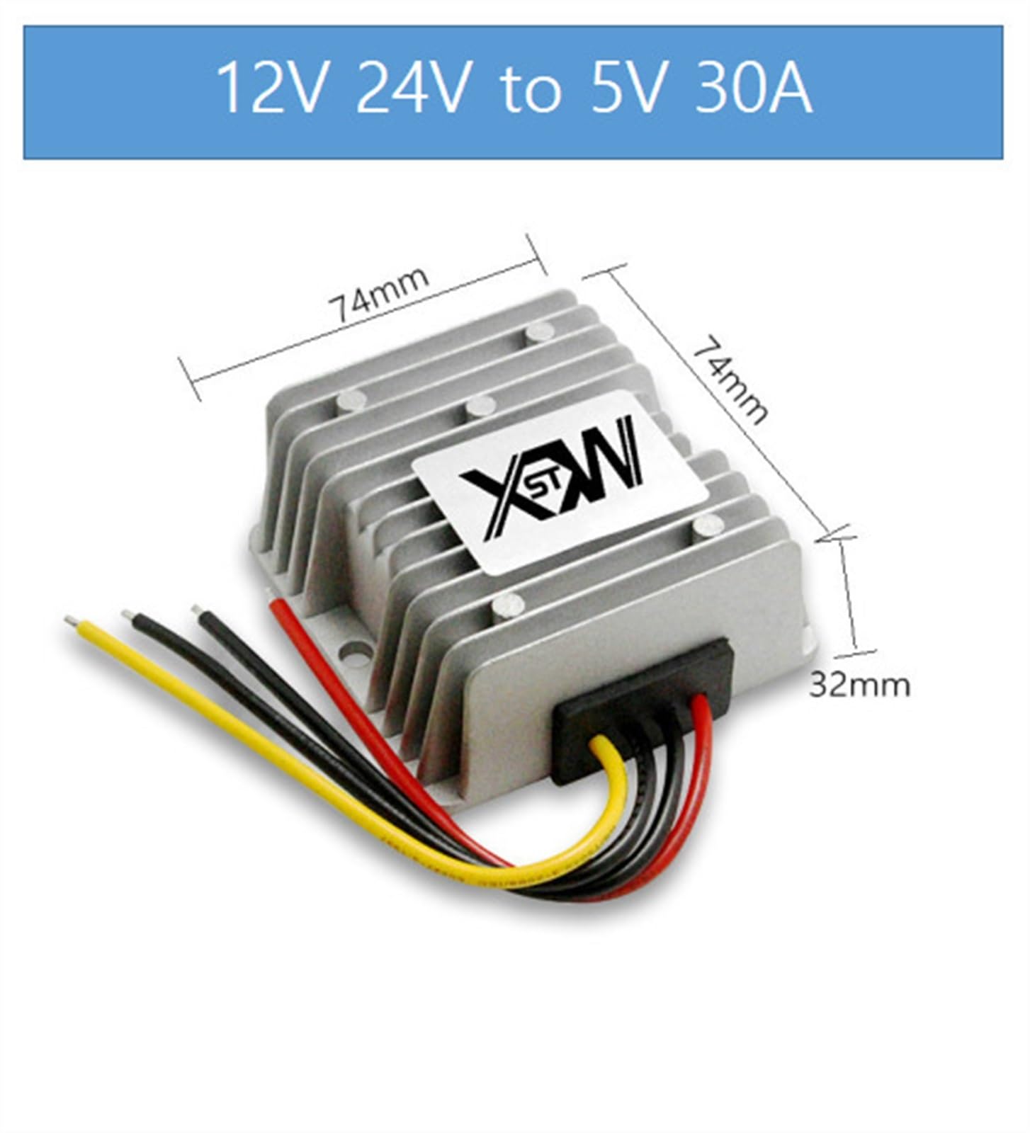 Przetwornica napięcia 12 V 24 V na 5 V 1 A 2 A 3 A 5 A 10 A 15 A 20 A 25 A 30 A 40 A Step Up Down 5v Reduktor napięcia (30 A Aluminum)