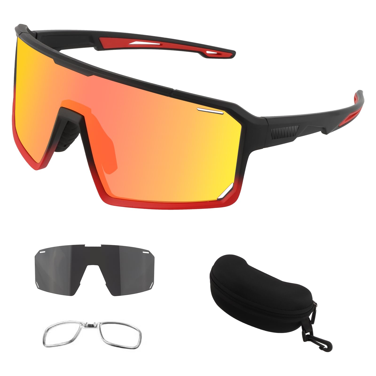 ToopMount Polarized Cycling Glasses, Sports Sunglasses with 3 Interchangeable Lenses