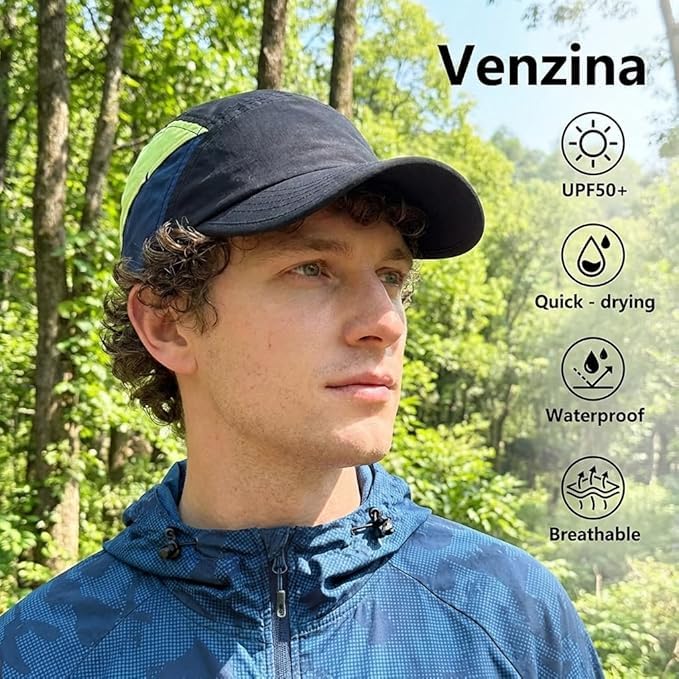 Image of Venzina Summer Cap for Men UPF 50+ Sun Protection Ultra Lightweight Breathable for Cricket Running Gym Tennis Cycling