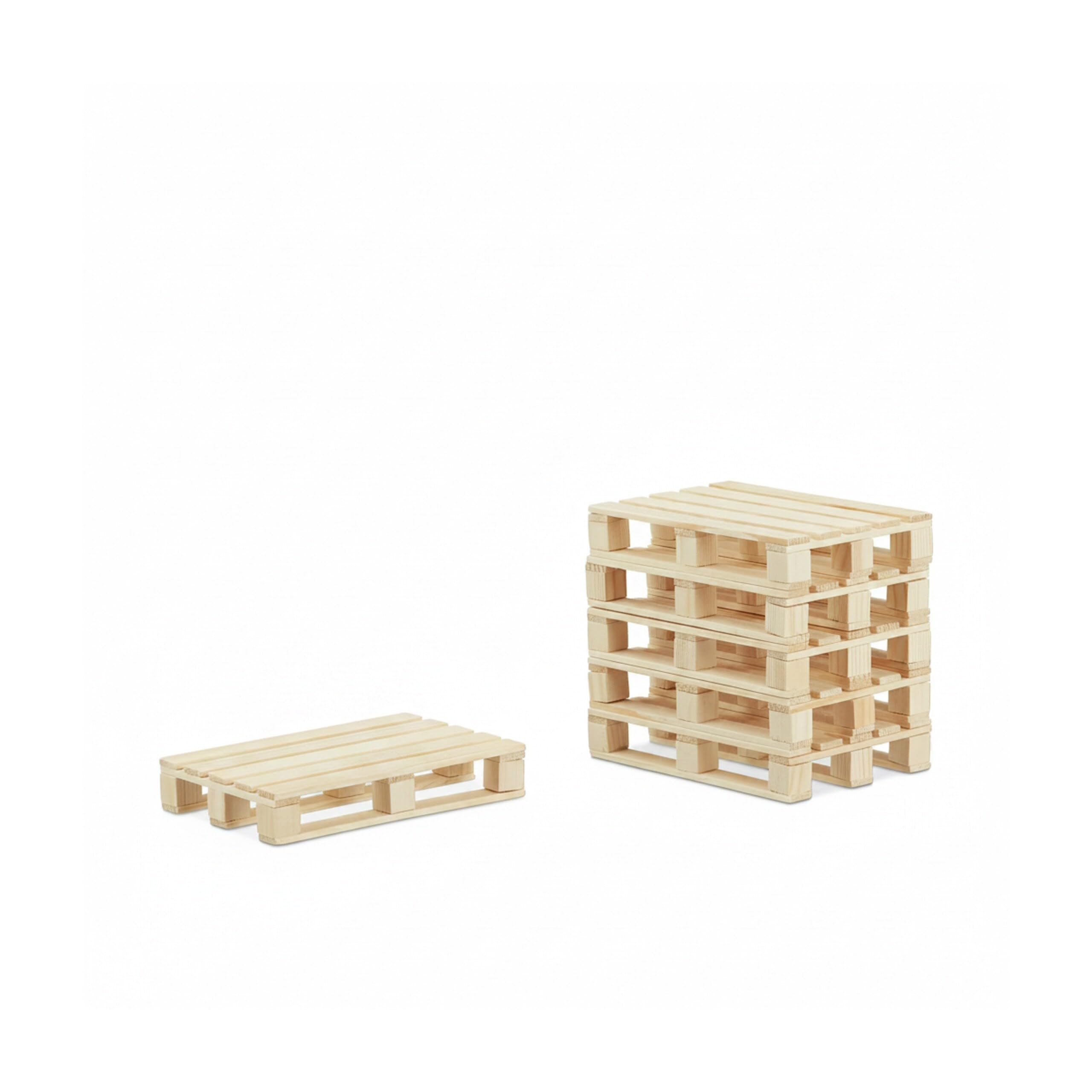 Relaxdays Sottobicchieri Mini Pallet, Set da 6, Poggiabicchieri Antiscivolo, Bancali in Legno, HLP: 2x12x8cm, Naturale