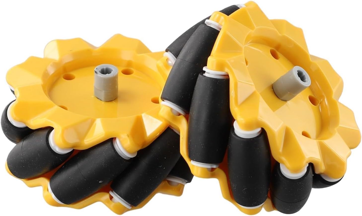 2-pack omnidirectional Mecanum wheels, 48 mm diameter, for DIY robot carts, ABS/Rubber
