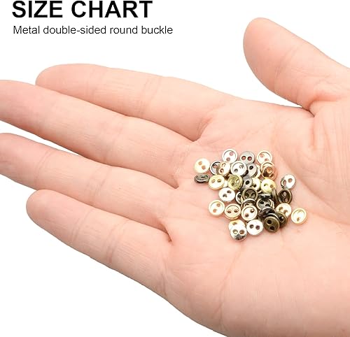 Miniatura 10 de OELFFOW 0.157 in, 50 piezas, 5 colores, mini metal, redondo, 2 botones de ojo, para bjd soldado, juguete y accesorios de ropa de muñecas. (Colores