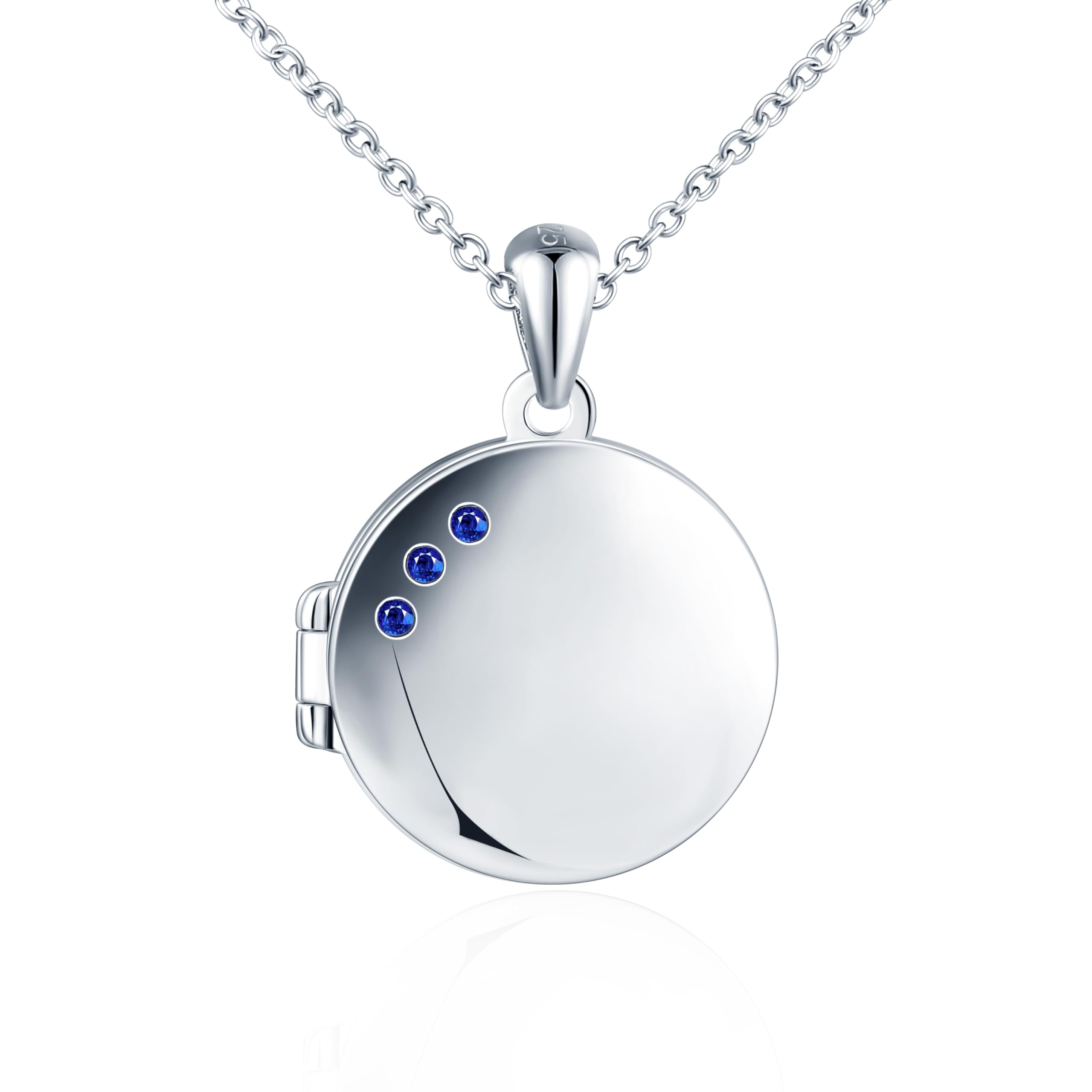Collar colgante de foto de plata 925 para mujer niña Collares medallones redondos con circonita colgante openable personalizado moda joyería