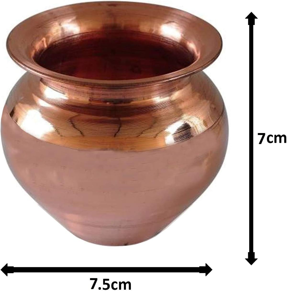 Indian ZT Combo of 2 Pcs Copper Kalash Lota with 2 Pcs Akhand Laxmi Deepak Pital Diya