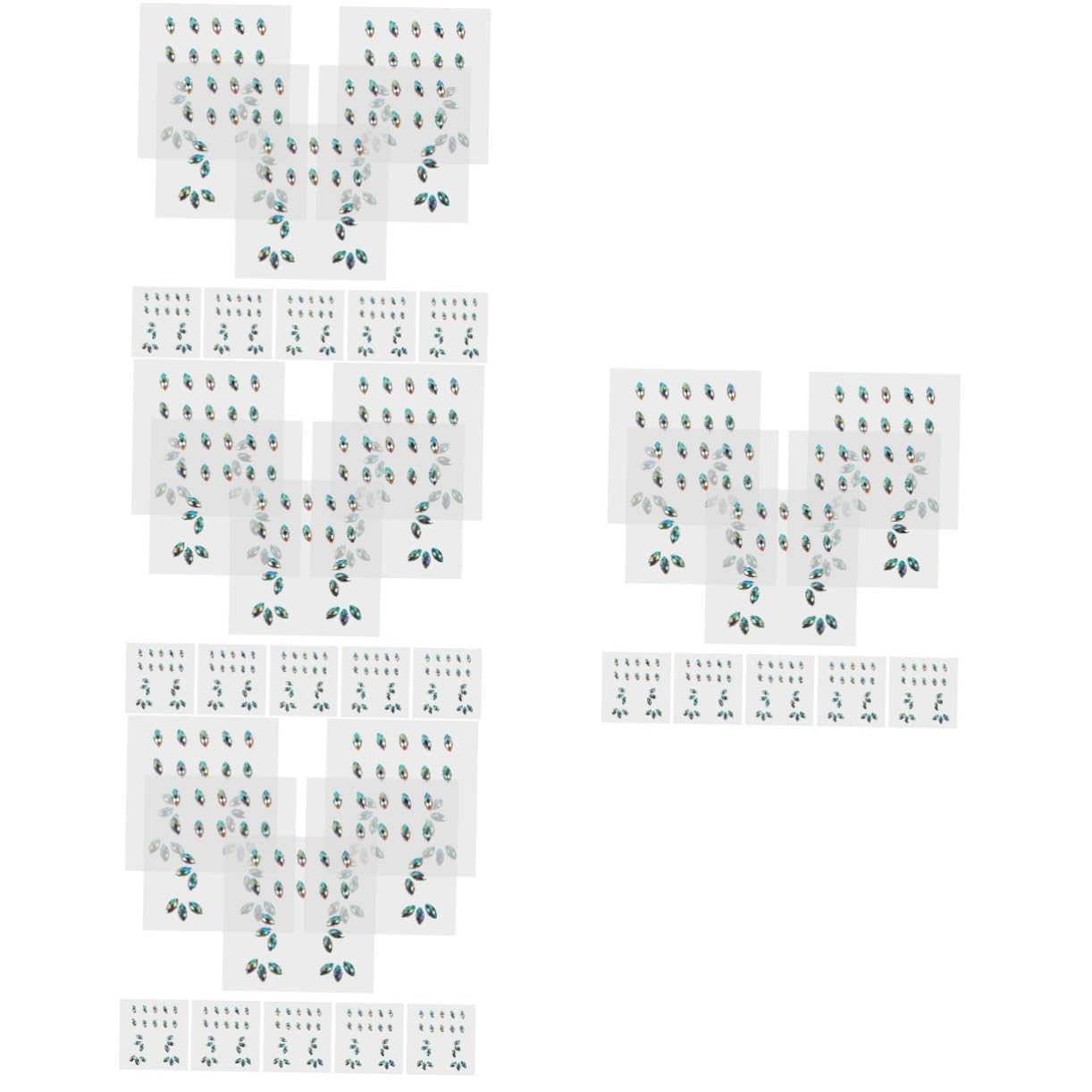 Healeved 40hojas Gemas Faciales Adhesivas Brillantes Para Maquillaje De Stickers De Diamantes Para Ojos y Cuerpo Para Fiestas Carnaval y Eventos Especiales