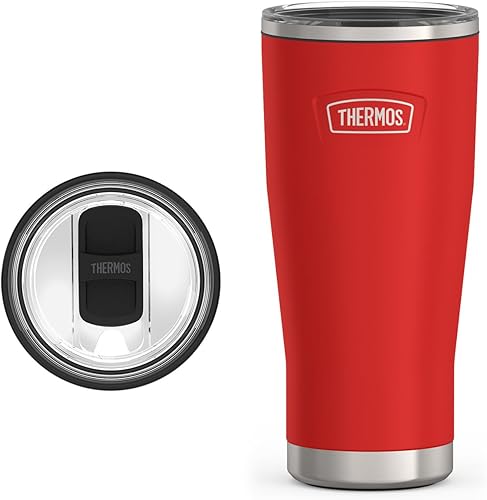 Miniatura 16 de THERMOS ICON SERIES Vaso térmico de acero inoxidable con cierre deslizante, 24 onzas, Granite Granite,Carmesí,Glacier,Mate acero inoxidable (Matte