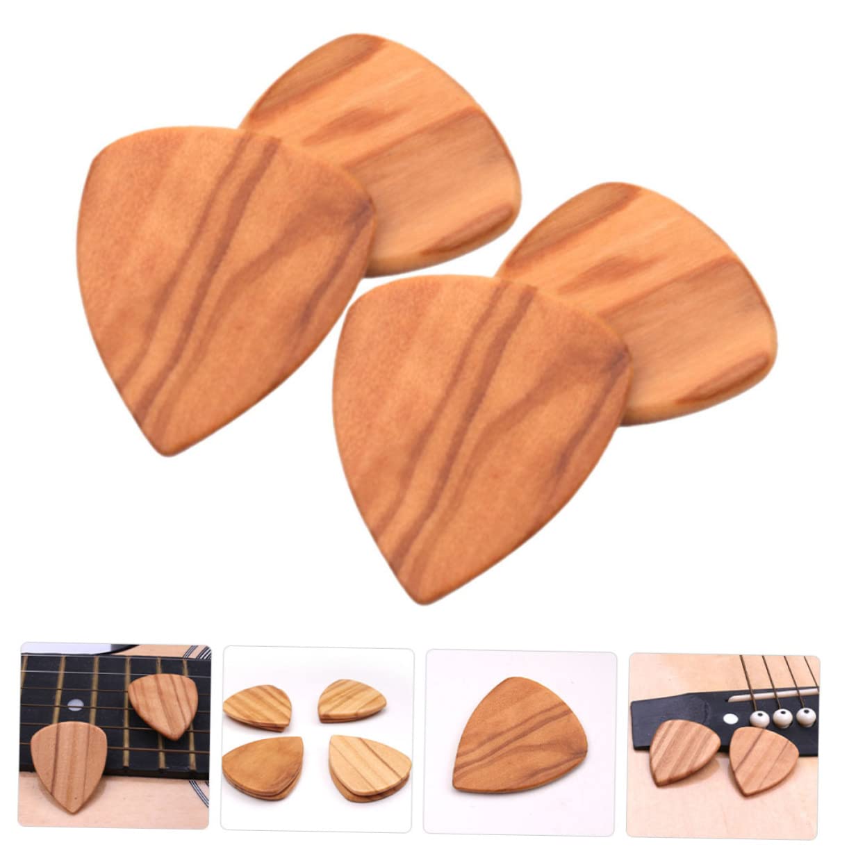 TOYANDONA 12pezzi Plettri Per Chitarra Di Olivo Da Accessori Musicali Pratici Con Design Ergonomico Per Musicisti e Amanti Della Chitarra