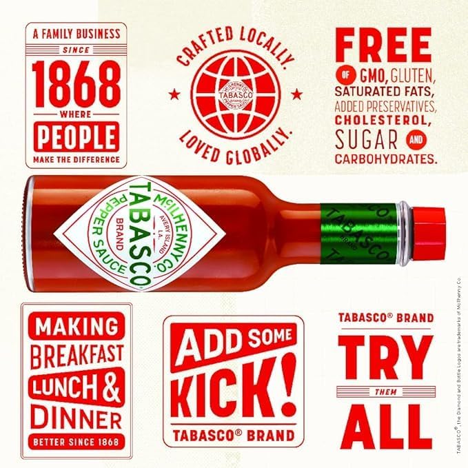TAB'ASCO Red Pepper Sauce, Original Flavour 60ml - Image 4 thumbnail