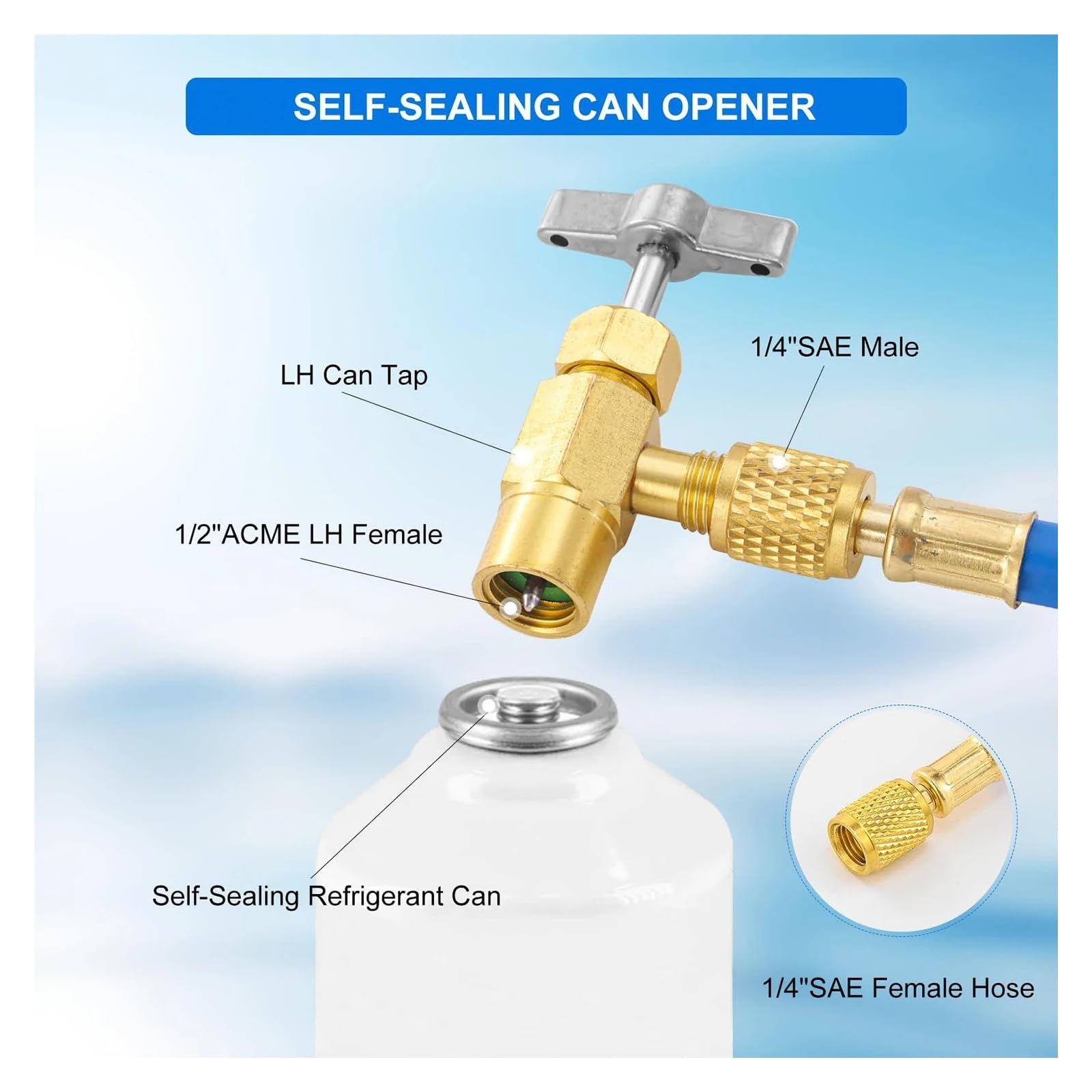 Kit de Manguera de Recarga de Aire Acondicionado R134A con manómetro, Manguera de Carga de refrigerante, Recarga de Gas for automóvil Lecturas estables | Length 150 cm