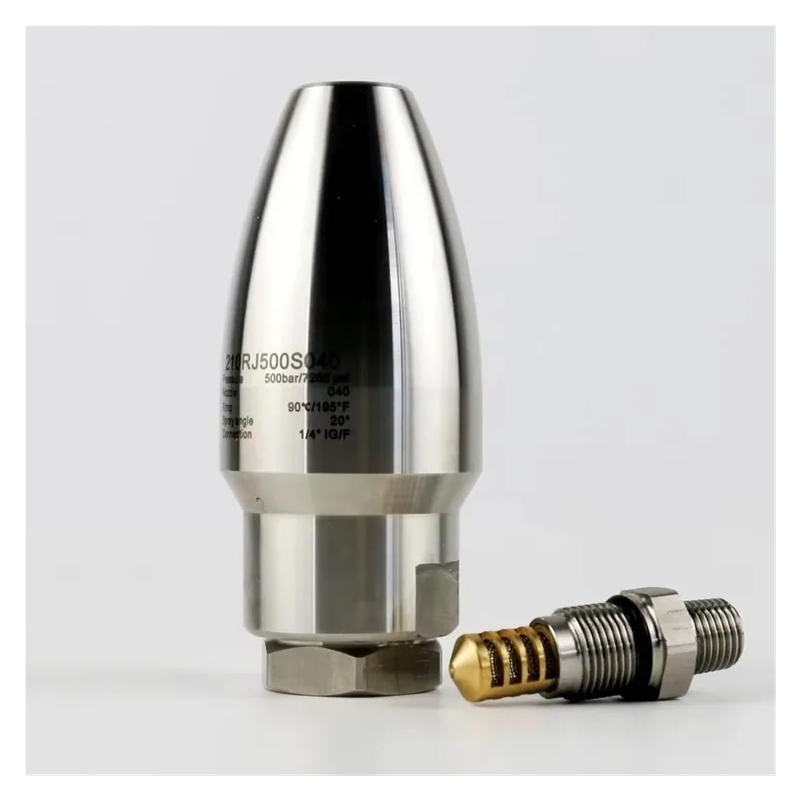 Boquilla de lavado giratoria de acero inoxidable, accesorios de lavadora de alta presión hembra de 1/4 ", 7250psi, boquilla Turbo giratoria de 500bar