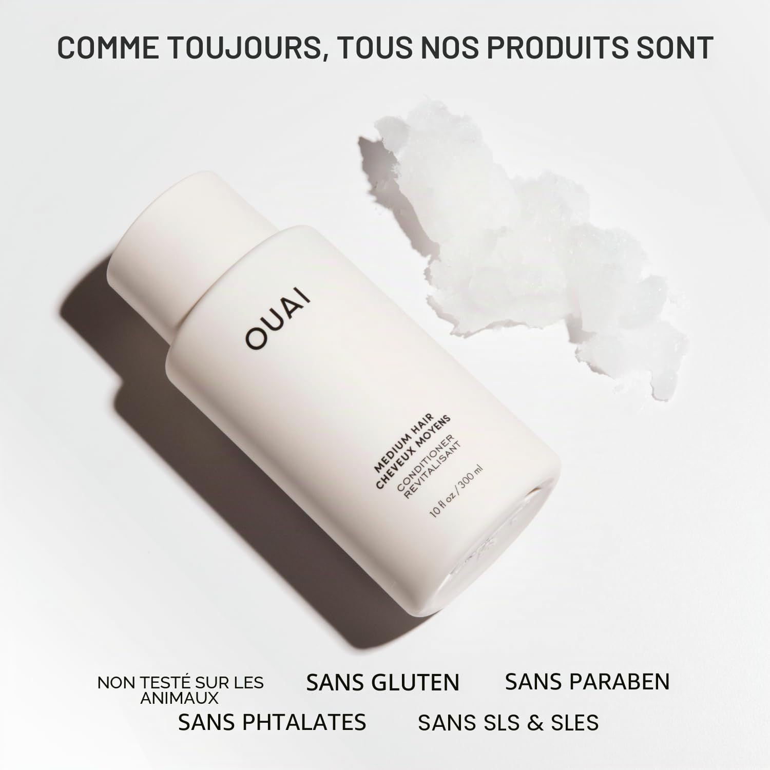 OUAI Poche de recharge après-shampoing fortifiant à keratine, babassu et huiles Nourrissant pour cheveux hydratés, brillants et lisses - 32 fl oz
