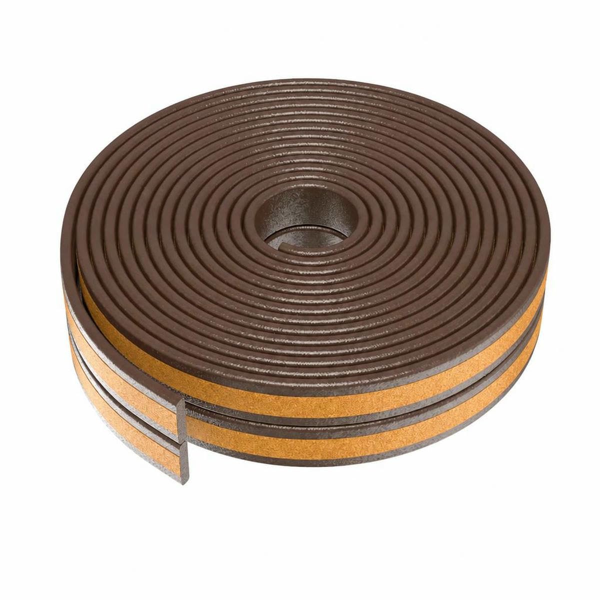 5m/10m Door Seal Strip Self-Adhesive Draft Stopper Tape Window Weather Stripping Insulation Noise Rubber Sealing Strip-I brown-10M (32.8ft)