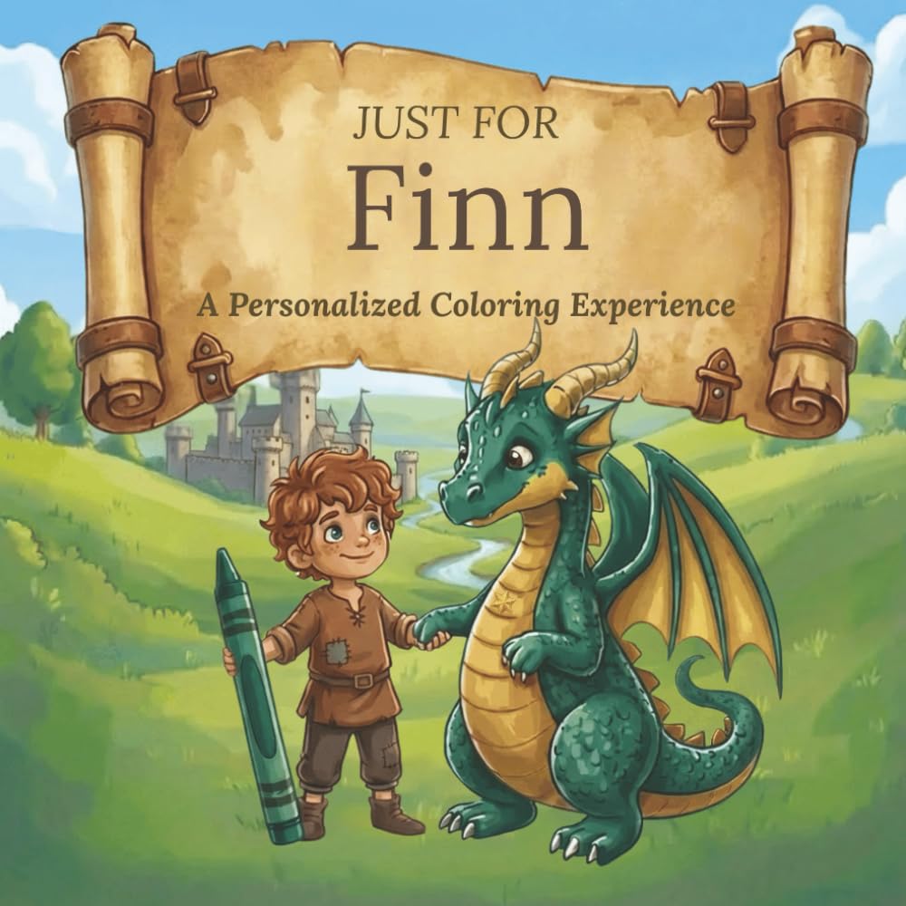 Just for Finn: A Personalized Coloring Experience: 50 total coloring pages | 28 coloring pages featuring Finn's name | 22 coloring pages themed for boys (Personalized Coloring Book Series)