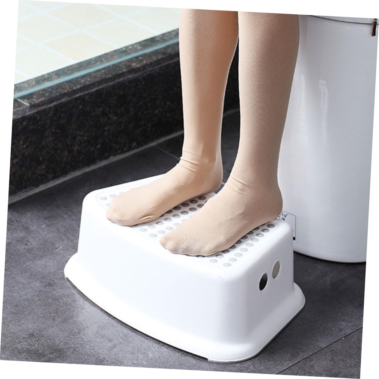 BESPORTBLE Sgabello per Piedi Antiscivolo per Ragazzo Ragazza Sgabello da Bagno Portatile in Plastica Leggero Alta Capacità di Carico per Uso in Bagno e Wc