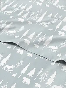 Queen Christmas Woodlands Sheet Set - Holiday Xmas Pattern Bedding Set - Deep Pockets - Snug Fit - 4 Piece - Wrinkle Free & Easy Fit - Cozy Festive Winter - Holiday Sheets for Women, Men, Kids & Teens