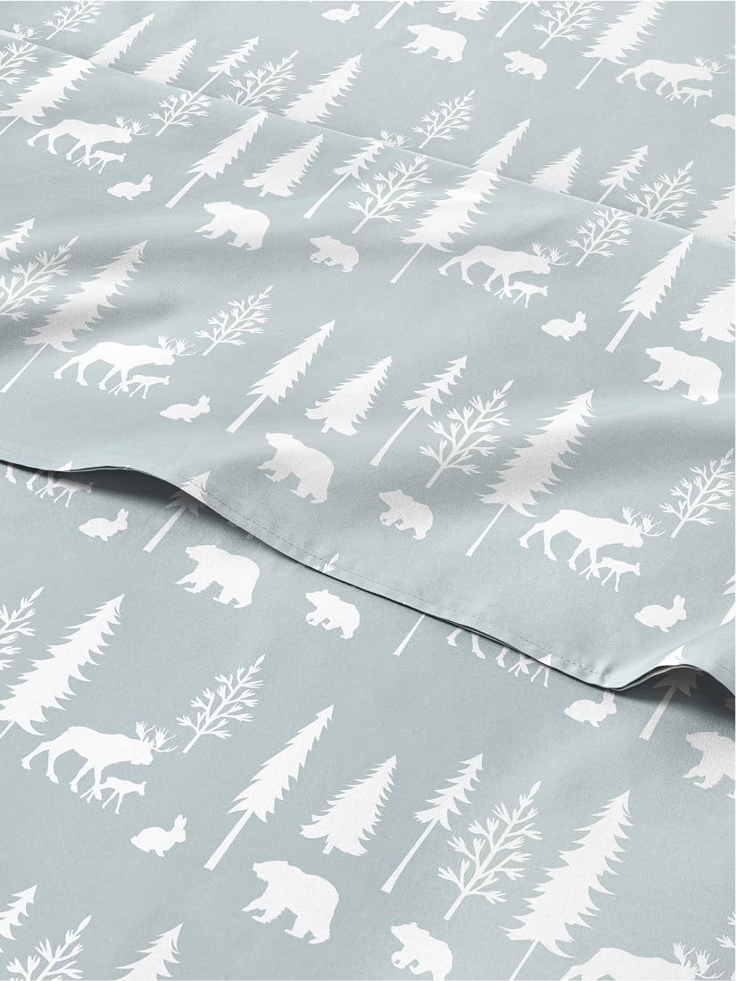Christmas Sheet Set, Woodlands, Holiday Xmas Bedding Set - Full Size