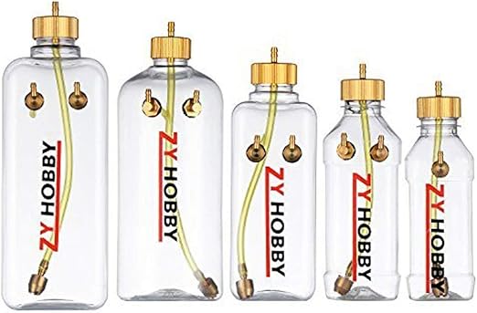 RC Gas Fuel Tank 360ML,ZYHOBBY Fuel Bottle for RC Airplane Model -Transparent Plastic