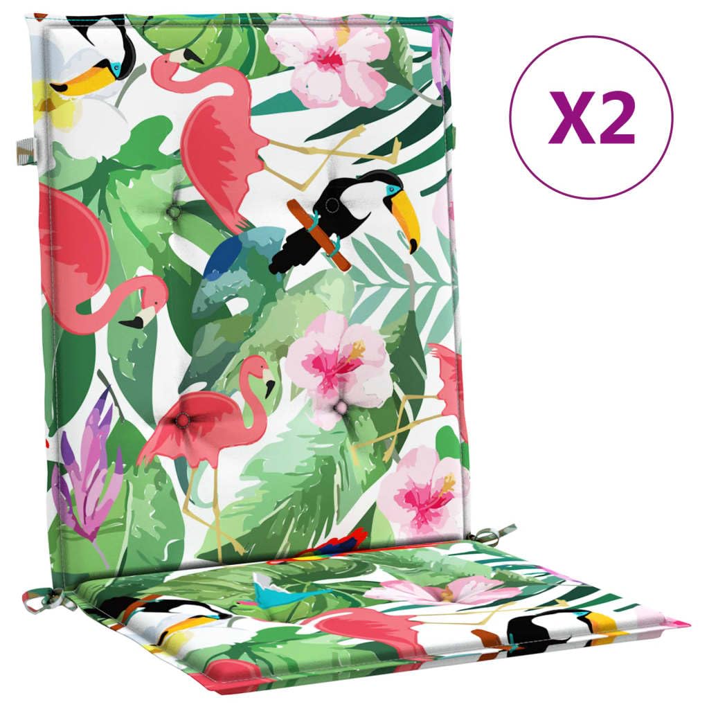 ZEYUAN Cojines para Silla con Respaldo bajo 2 uds Tela Multicolor, Cojines para Butacas De Jardin, Cojines Sillas Cocina, Cojines para Sillas De Terraza, Cojin Silla Exterior - 361325