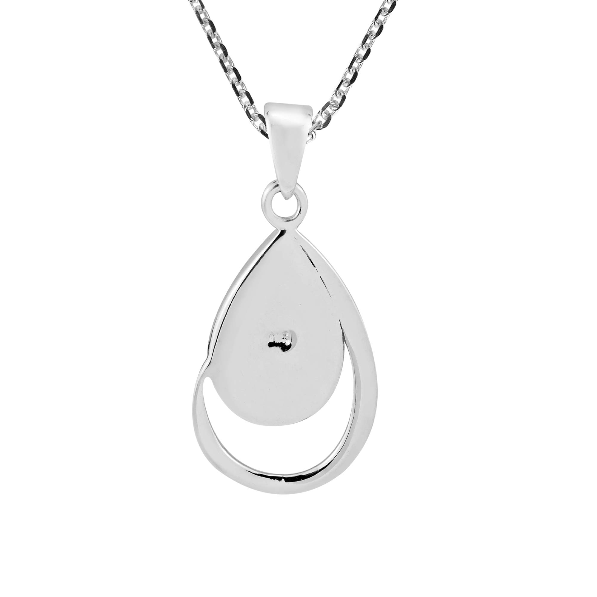 AeraVida Collana classica con ciondolo a goccia in argento Sterling 925 con onice nera simulata | collana minimalista da donna | regalo di anniversario da indossare tutti i giorni