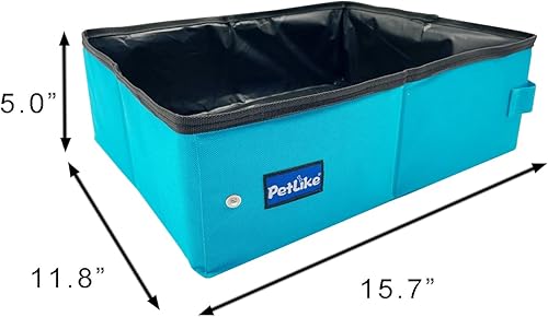 Miniatura 9 de PetLike Caja de arena para gatos de viaje, caja de arena portátil a prueba de fugas, bandeja de inodoro plegable para gatos pequeños y medianos