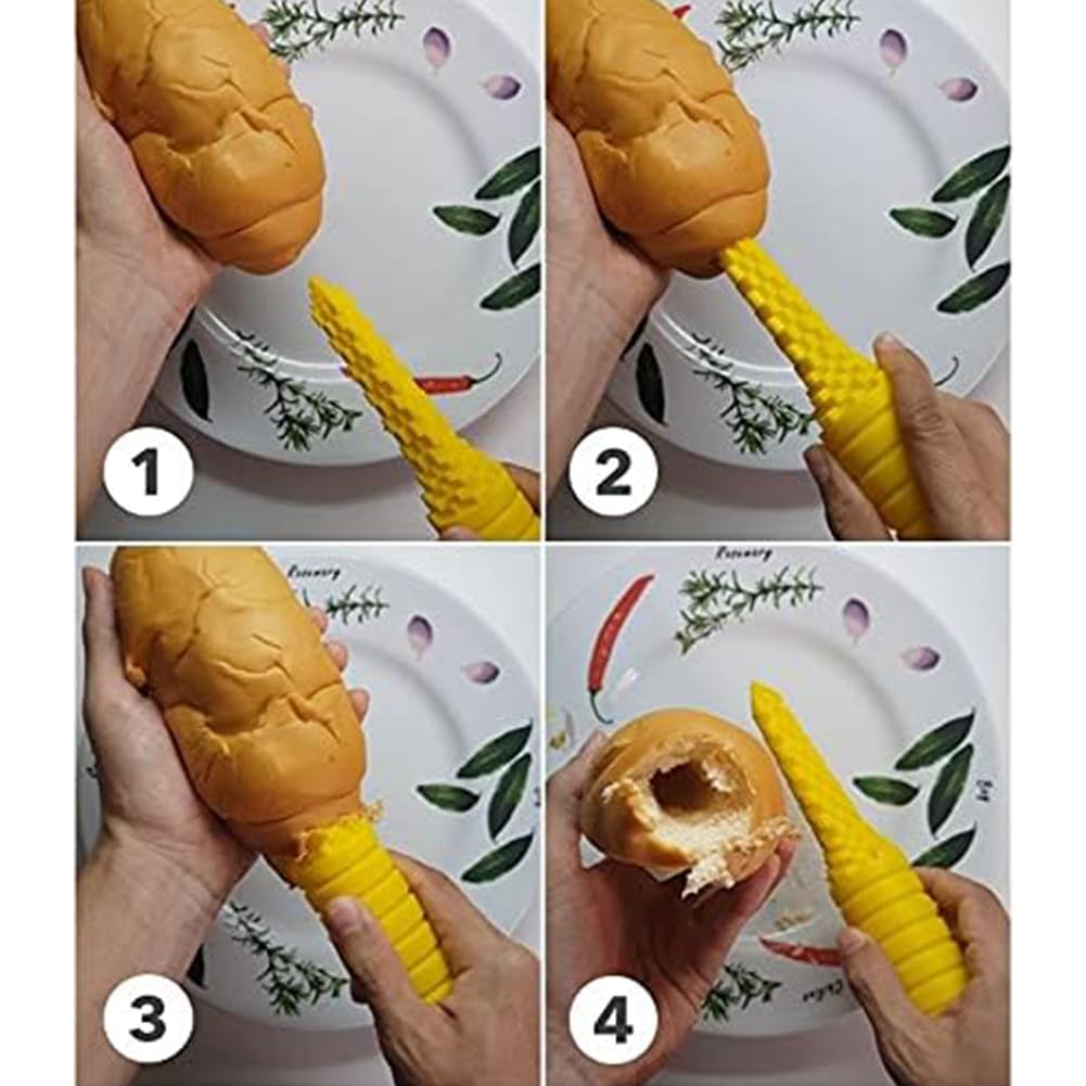 2pcs Hotdogger,Taladro De Pan Hot Dog,Perforador De Bollos Para Perritos Calientes,Suministros Para Hornear Para Asar a La Parrilla,Salchichas,Relleno Dsuministros Para Hornear