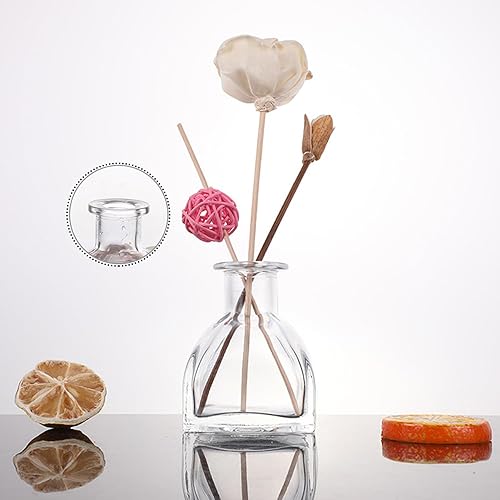 Miniatura 6 de 1 botella difusora vacía de vidrio transparente de 5.1 fl oz5 onzas, recipiente de fragancia para bricolaje, repuesto de varillas difusoras de