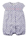 Carters Baby Girls Floral Diamond Romper 6 Months Blue