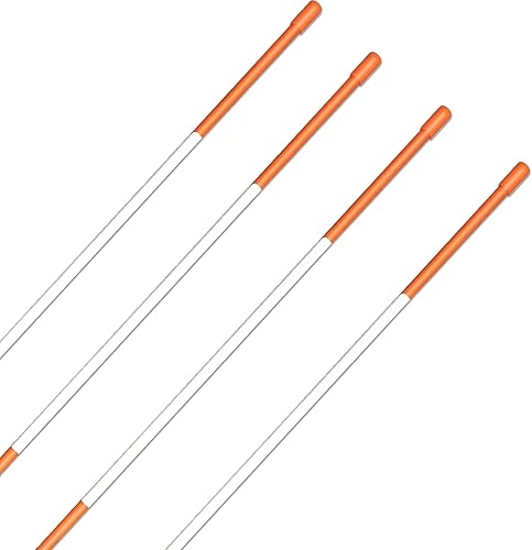 Miniatura 2 de Hourleey Paquete de 100 marcadores reflectantes de 48 pulgadas, estacas de nieve de 516 pulgadas de diámetro con poste de fibra de vidrio y tapa de