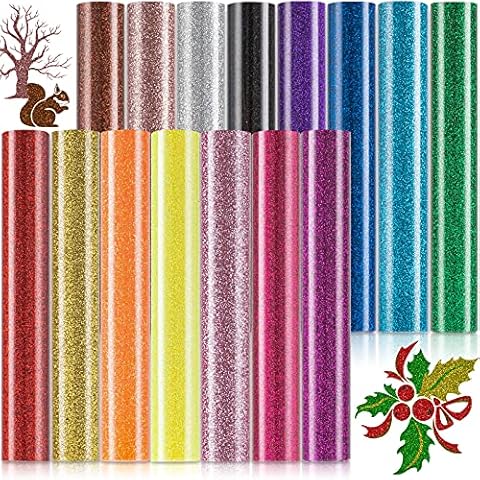 Whaline 15 Pcs Glitter Heat Transfer Vinyl Cover